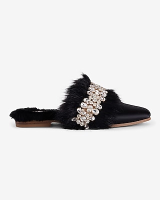 Bling Faux Fur Slippers – Prim Lane