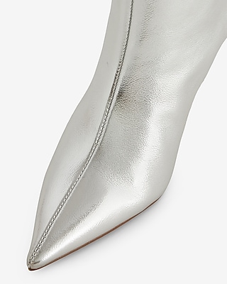 Brian Atwood x Express Metallic Slouch Thin Heeled Tall Boots