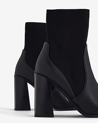 Block Heel Ankle Sock Boots
