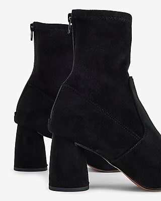 Faux Suede Block Heel Ankle Boots