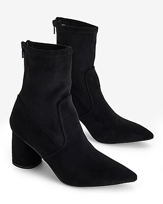 Faux Suede Block Heel Ankle Boots