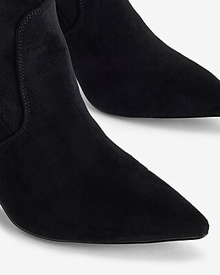 Faux Suede Block Heel Ankle Boots