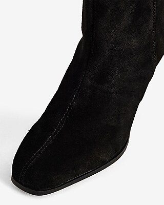 Brian Atwood x Express Suede Scrunch Mid-Calf Heeled Boots - thumbnail 8