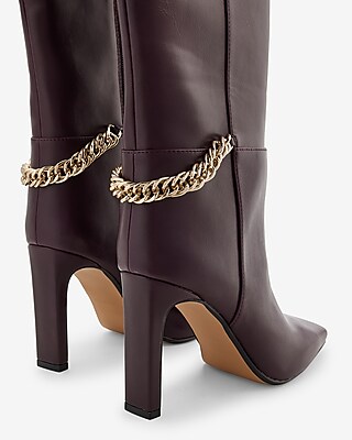 Chain Heel Tall Boots