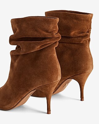 Brian Atwood x Express Suede Slouch Thin Heeled Boots