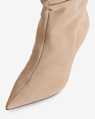Brian Atwood x Express Suede Slouch Thin Heeled Boots