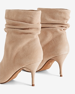 Brian Atwood x Express Suede Slouch Thin Heeled Boots