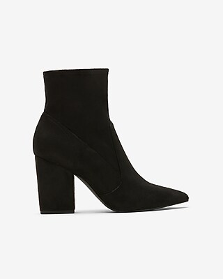 sock boots block heel