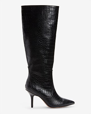knee high kitten heel boots