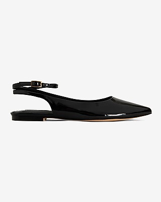 Slingback Flats Express Pointed Flats Pointy Toe Express Black