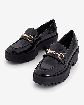 【NONCODE】Milan platform loafers Mens Loafers Leather Non Slip Platform Chunky Slip-On Penny