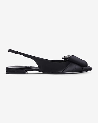 Rhinestone Bow Slingback Flats