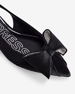 Rhinestone Bow Slingback Flats