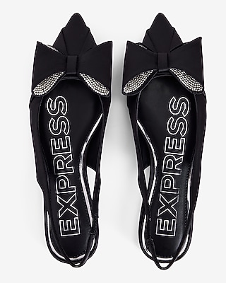 Rhinestone Bow Slingback Flats