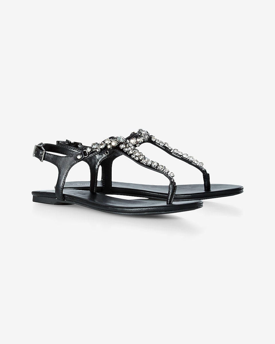Embellished T-strap Sandal | Express