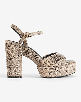 Brian Atwood x Express Snakeskin Platform Heeled Sandals