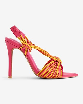 Woven Multi Strap Heeled Sandals - image 2