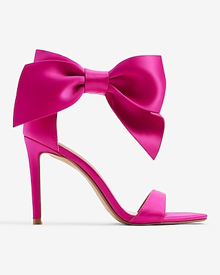 light pink high heels with bow