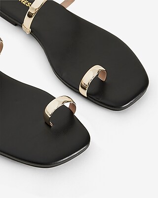 Gold Toe Strap Flat Sandals Express