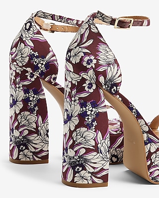 Floral Platform Heeled Sandals