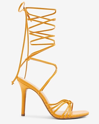 Strappy Lace Up Heeled Sandals