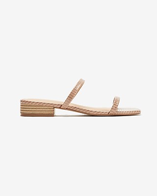 brown stacked heel sandals