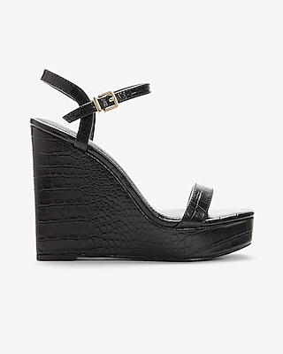 womens wedges black