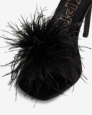 Feather Toe Heeled Sandals