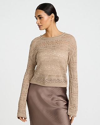 Open Stitch Crew Neck Sweater - thumbnail 5