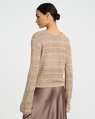 Open Stitch Crew Neck Sweater - thumbnail 7