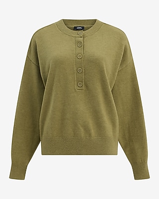 Oversized Crew Neck Henley Sweater in Cozy Soft - thumbnail 10