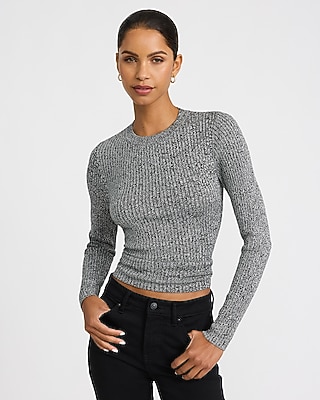 Fitted Ribbed Crew Neck Sweater Silky Soft