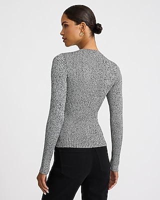 Fitted Ribbed Crew Neck Sweater Silky Soft