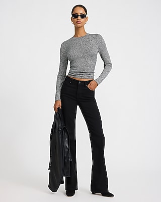 Fitted Ribbed Crew Neck Sweater Silky Soft