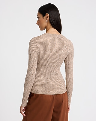 Fitted Ribbed Crew Neck Sweater Silky Soft