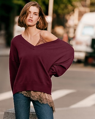 Oversized V-Neck Sweater Cozy Soft
