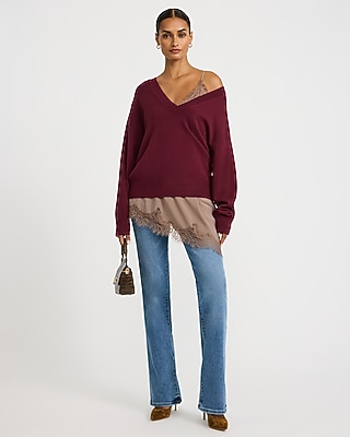 Oversized V-Neck Sweater Cozy Soft