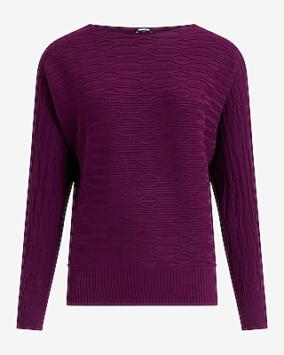 Textured Boat Neck Dolman Sleeve Sweater - image 5