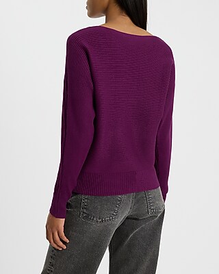 Textured Boat Neck Dolman Sleeve Sweater - image 3