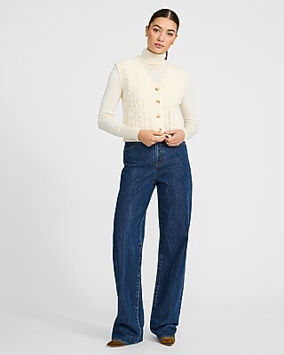Cable Knit V-Neck Sweater Vest - image 3