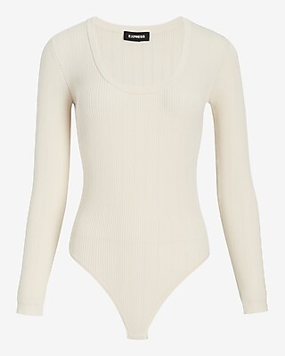 Scoop Neck Wool Blend Knit Bodysuit