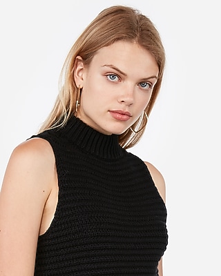 Negin Mirsalehi Chunky Knit Sleeveless Mock Neck Sweater | Express