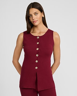 Novelty Button Knit Cutaway Vest - image 4
