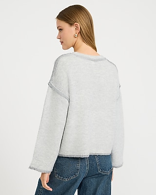 Reverse Seam Crew Neck Long Sleeve Boxy Sweater