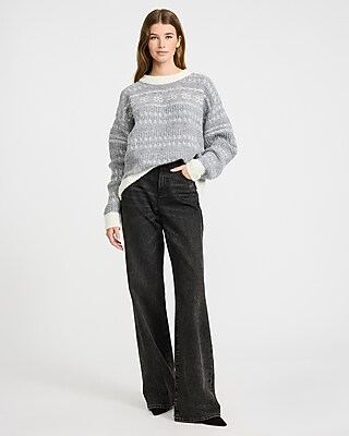 Fair Isle Tipped Crew Neck Sweater - image 5