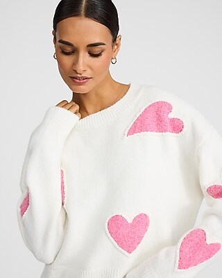 Heart Graphic Crew Neck Sweater - image 2