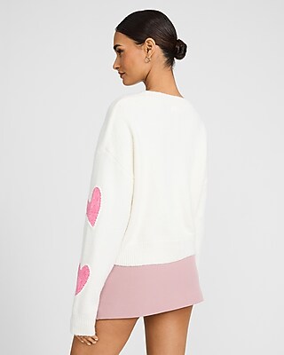 Heart Graphic Crew Neck Sweater - image 3