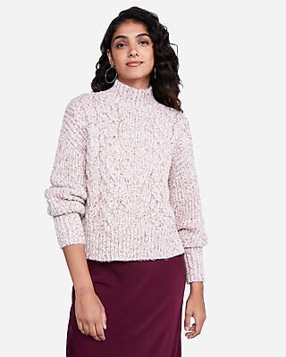 marled cable knit sweater