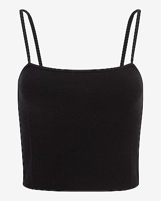 Cropped Square Neck Sweater Cami