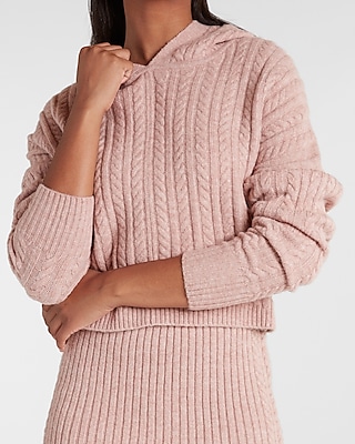 Cable Knit Hooded Sweater